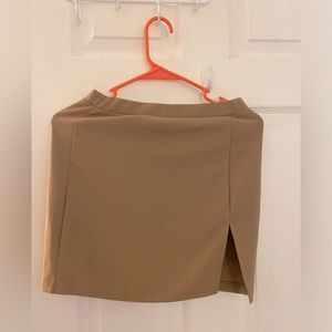 SHEIN camel mini skirt with slit